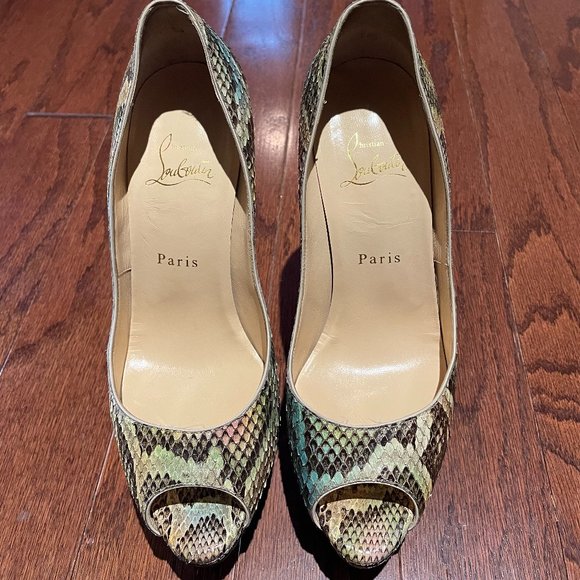 CHRISTIAN LOUBOUTIN LADY PEEP 150 PYTHON - Picture 6 of 6